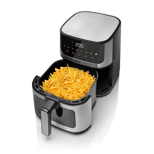 Miniatyrbillede 2 af 3: Haeger AF-D47.005A frituregryde Enkelt 4,7 L Enkeltstående 1200 W Varmluftsteger Sort, Sølv