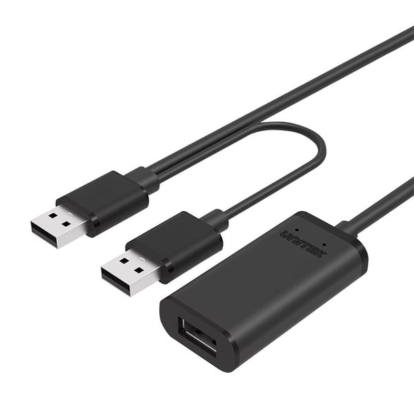 UNITEK Y-278 USB-kabel USB 2.0 10 m 2 x USB A USB A 0,48 Gbit/sek. Sort