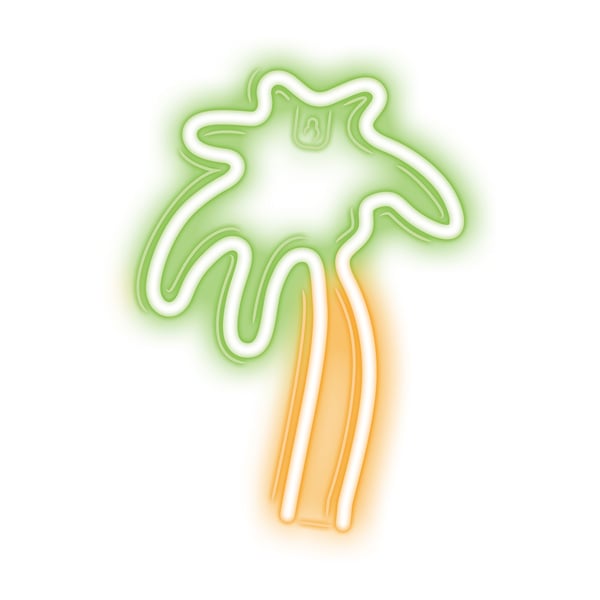 Forever Light Neon LED Light PALM green orange NNE04 Dekorativ lysfigur