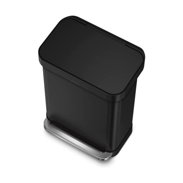 Miniatyrbild 3 av 4: simplehuman CW2103 papperkorgar 55 l Rektangulär Rostfritt stål Svart