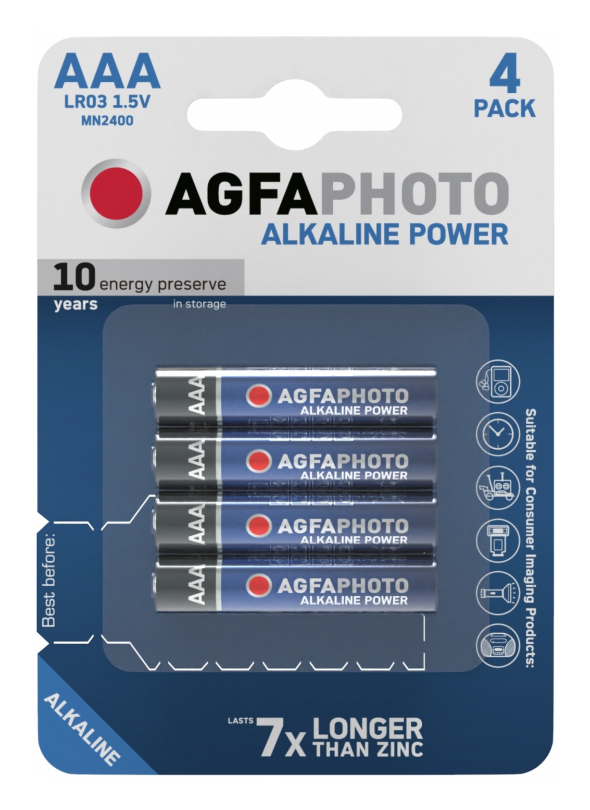 AgfaPhoto 4250175808000 husholdningsbatteri Engangsbatteri AAA, LR03 Alkaline
