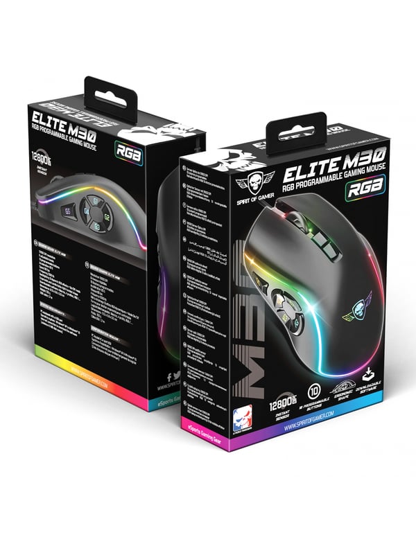 Miniatyrbillede 3 af 3: Spirit of Gamer S-EM30 mus Spil Højre hånd USB Type-A Optisk 12800 dpi