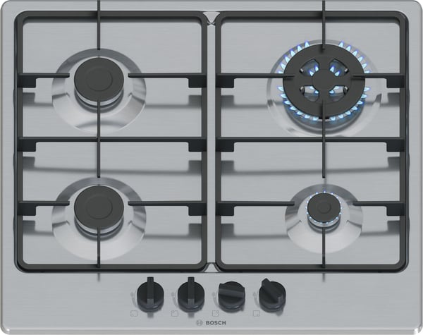 Bosch Serie 4 PGH6B5K60 spishällar Rostfritt stål Inbyggd 60 cm Gas 4 zone(s)