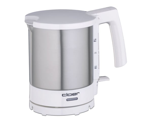 Miniatyrbild 1 av 5: Cloer 4711 vattenkokare 1,5 l 2000 W Rostfritt stål, Vit