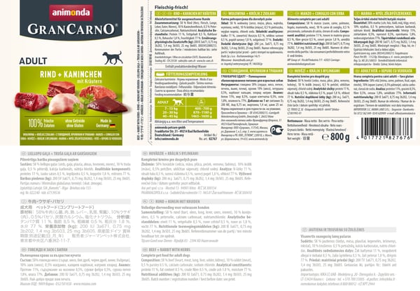 animonda GranCarno beef + rabbit with herbs Persille, Bøf, Kanin Voksen 800 g