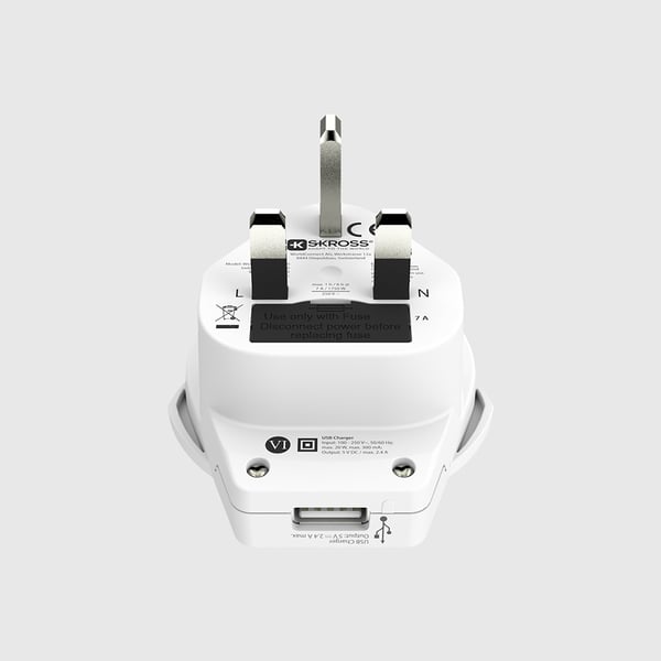 Skross 1.500267-E strømstik adapter Type G (UK) Universel Hvid