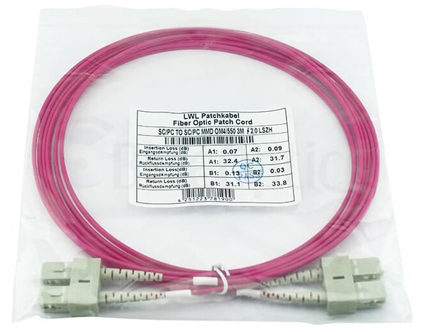 BlueOptics SFP3232FU0.5MK InfiniBand og fiberoptisk kabel 0,5 m SC Lyserød