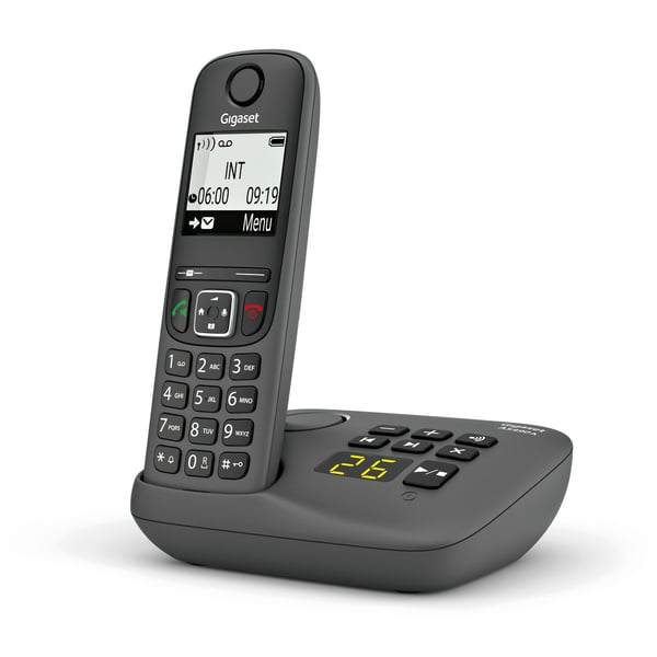 Gigaset AS490A Analog/DECT-telefon Nummervisning Sort
