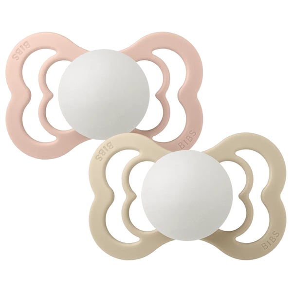 Bibs Supreme GLOW Nat baby sut Symmetrisk Silikone Lyserød, Vanilje farve