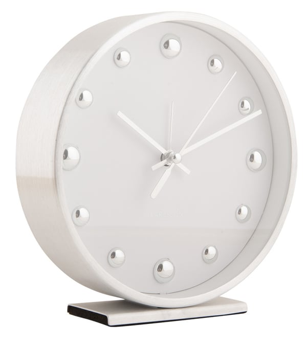 Karlsson Shiny Dots Quartz alarmur Hvid