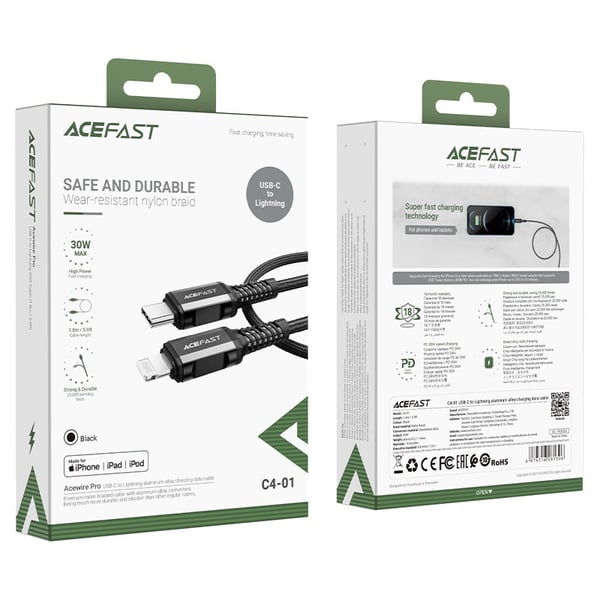 ACEFAST C4-01 1,8 m Svart