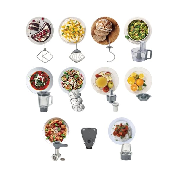 Miniatyrbillede 5 af 5: Kenwood Electronics KHC29A.X0SI foodprocessor 1000 W 4,3 L Grå, Sølv Indbyggede vægte