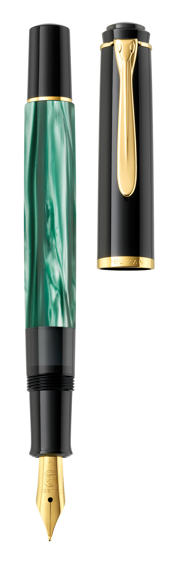 Pelikan 994103 reservoarpennor Inbyggt påfyllningssystem Svart, Guld, Grön, Marmorfärgad 1 styck