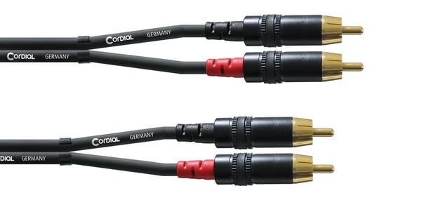 Cordial CFU 0.3 CC lydkabel 0,3 m 2 x RCA Sort