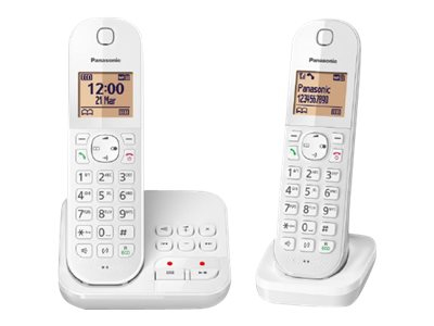 Miniatyrbild 1 av 2: Panasonic KX-TGC422FRW telefoner DECT-telefon Namn och uppringnings-ID Vit