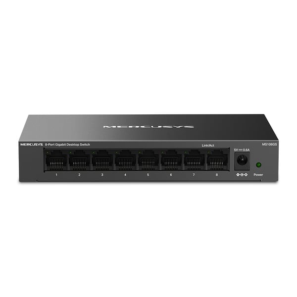 Mercusys MS108GS netværksswitch Ikke administreret Gigabit Ethernet (10/100/1000) Sort Mercusys MS108GS netværksswitch Ikke administreret Gigabit Ethernet (10/100/1000) Sort