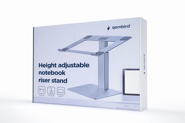 Miniatyrbild 12 av 14: Gembird NBS-D1-02 Ställ för bärbara datorer Ställ till bärbara datorer Silver 39,6 cm (15.6")