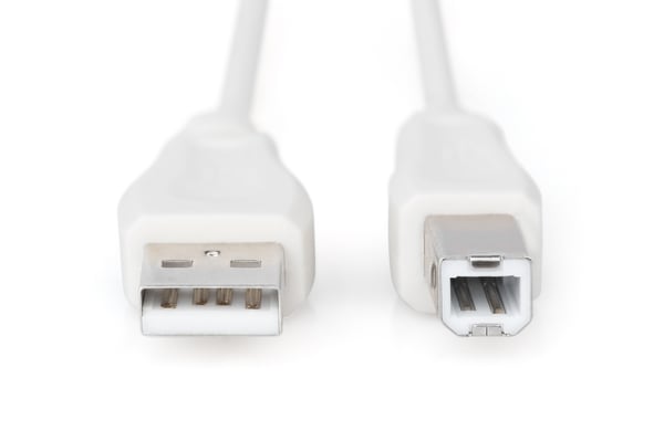 Miniatyrbillede 2 af 2: Digitus AK-300105-010-E USB-kabel USB 2.0 1 m USB A USB B 0,48 Gbit/sek. Beige
