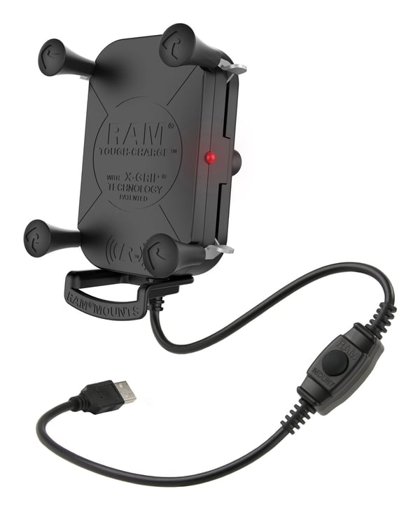 RAM Mounts RAM-HOL-UN12WB-V7M-1 oplader til mobil enhed Smartphone Sort USB Trådløs opladning Hurtig opladning Automatisk, Udendørs