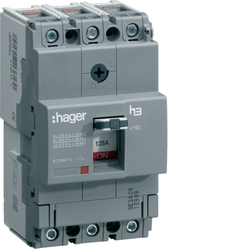 Effektafbryder 125A 3P 25kA HHA125H