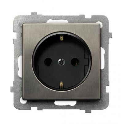 Ospel GP-1RMS/m/37 stikkontakt Rustfrit stål
