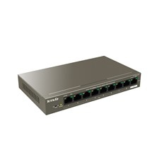 Miniatyrbild 3 av 4: Tenda TEF1109P-8-102W nätverksswitchar Fast Ethernet (10/100) Strömförsörjning via Ethernet (PoE) stöd Metallisk