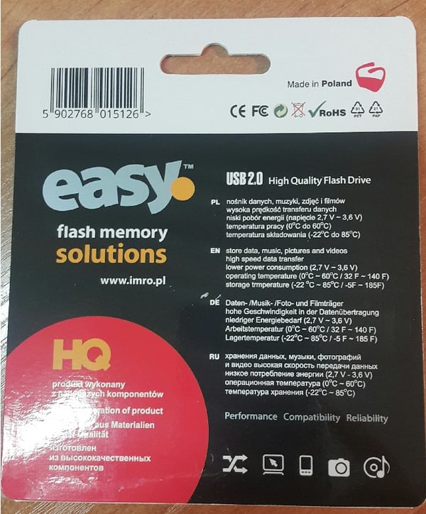 IMRO EASY/8GB USB-sticka USB Type-A 2.0 Svart