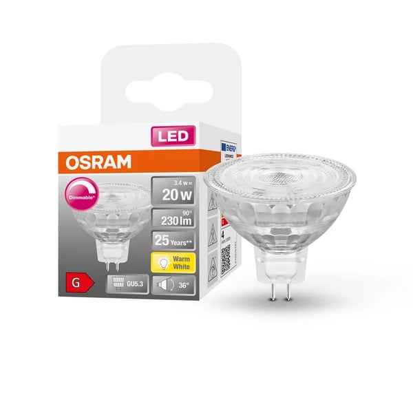 Miniatyrbillede 3 af 3: Osram 4058075796690 LED-lampe Varm hvid 2700 K 3,4 W GU5.3 G