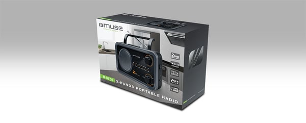 Miniatyrbillede 4 af 4: Muse M-06DS radio Bærbar Analog Sort, Grå