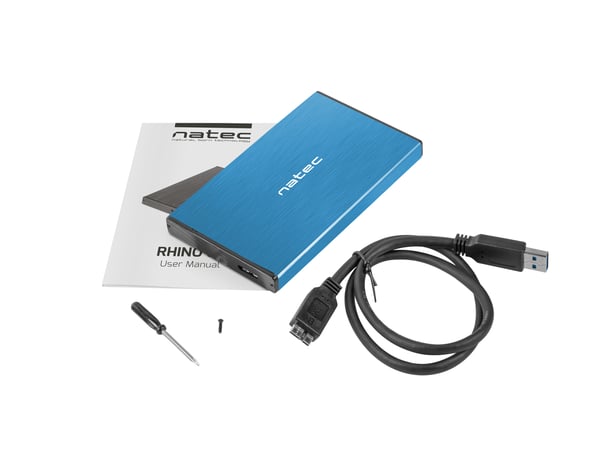 Miniatyrbillede 6 af 7: NATEC Rhino GO HDD/SSD kabinet Blå 2.5"
