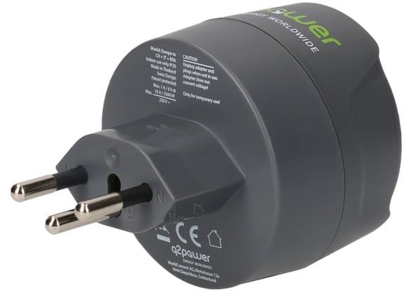 Miniatyrbild 3 av 4: Max Hauri AG 165440 reseadaptrar Universal Typ C (Europlug) Svart