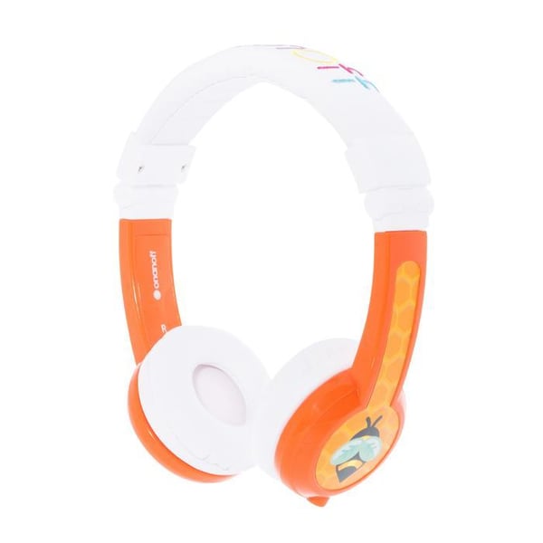 onanoff BuddyPhones Explore Foldable Headset Kabel Huvudband Orange, Vit