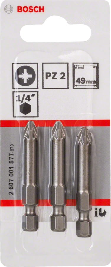 Miniatyrbillede 2 af 2: Bosch 2 607 001 577 skruetrækker bit 3 stk