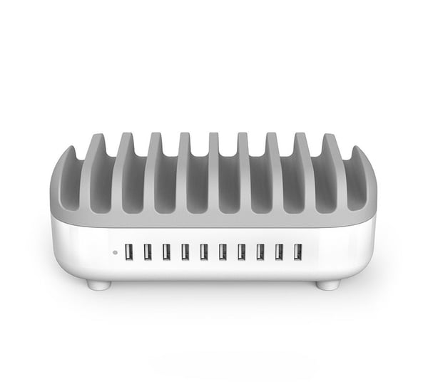 Miniatyrbillede 6 af 7: Compulocks 10PUSBDKS-UK ladestation organisator Fritstående Grå, Hvid