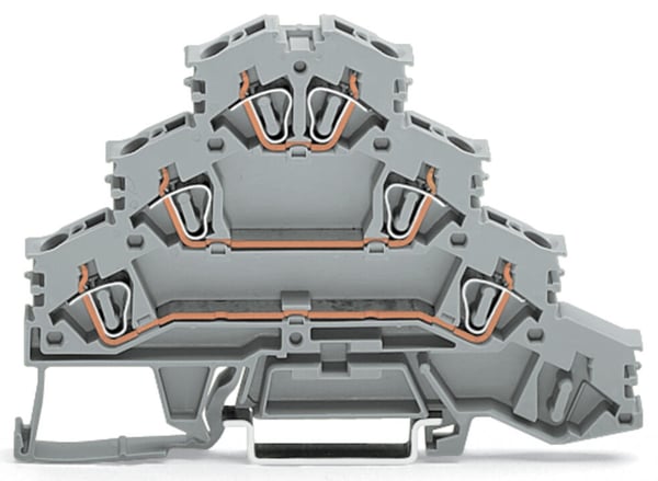 Miniatyrbillede 1 af 3: 4-tårnet skinneforbinder 4mm2 til elmotorer L1 - L2 - L3 grå 281-532