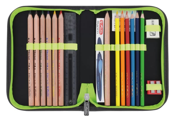 Pikkukuva 5 / 16: Herlitz FiloActive Plus DIN Wild Life koululaukkusetti Poika Polyesteri Musta, Vihreä