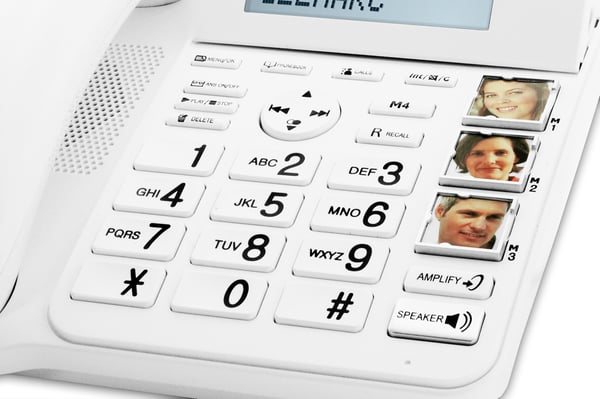Geemarc Telecom AMPLIDECT COMBI 295 Analoginen/DECT-puhelin Soittajan tunnistus Valkoinen