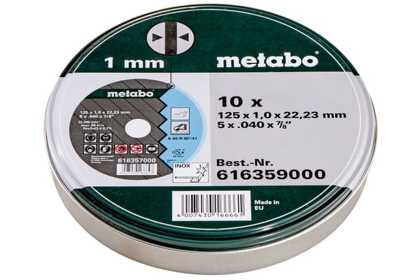 Metabo 616359000 vinkelslipare tillbehör Klippskiva