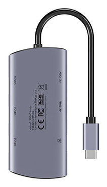 Miniatyrbillede 2 af 9: UNITEK D1113CGY01 interface hub 2 x USB 3.2 Gen 2 (3.1 Gen 2) Type-C 1000 Mbit/s Grå