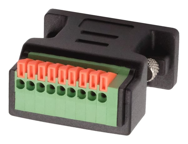 EXSYS EX-49111 kabel kønsskifter 9-pin D-Sub 9-pin terminal block Sort