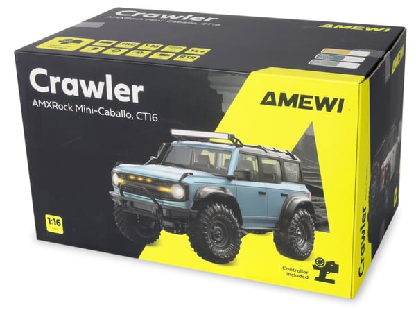 Miniatyrbild 10 av 11: Amewi RC Crawler Mini-Cabalo AMXRock 4WD 1 16 RTR grå