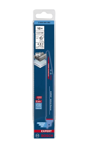 Miniatyrbillede 4 af 6: Bosch 2 608 900 382 stiksav, rullesav & sabelsavklinge Saber savklinge Karbid 10 stk