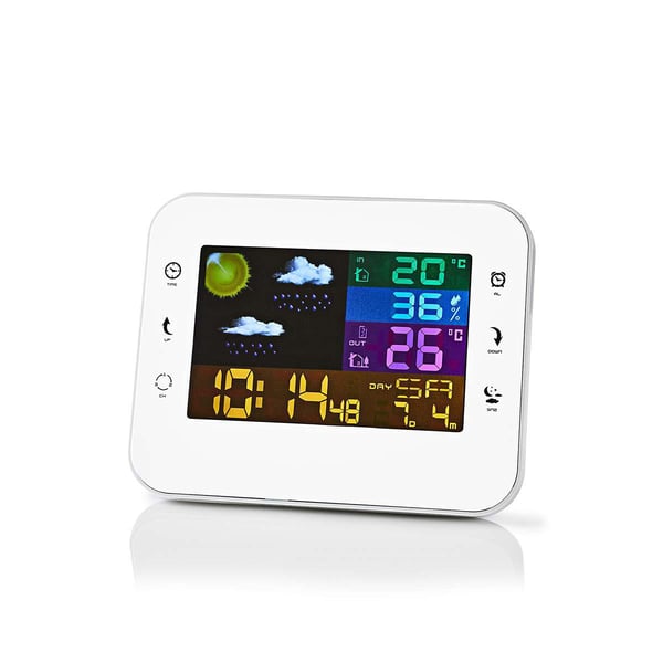 Miniatyrbillede 3 af 8: Nedis WEST402WT digital vejrstation Hvid, Sølv