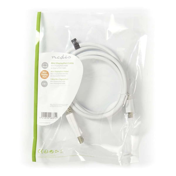 Miniatyrbillede 2 af 3: Nedis CCGP37400WT20 DisplayPort kabel 2 m Mini DisplayPort Hvid