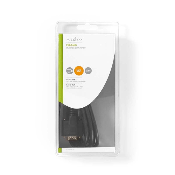 Nedis CCGB59000BK20 VGA-kabel 2 m VGA (D-Sub) Svart