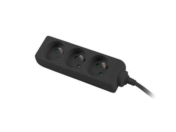 Miniatyrbillede 3 af 4: Lanberg PS0-03E-0300-BK stikdåse 3 m 3 AC stikkontakt(er) Indendørs Sort