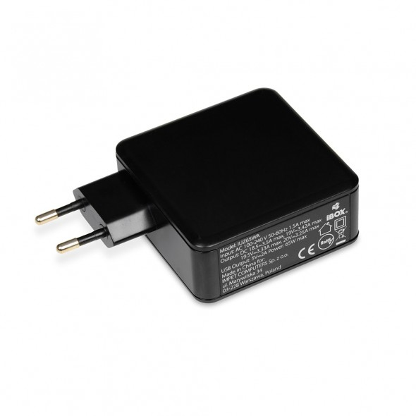Miniatyrbild 1 av 5: iBox IUZ65WA eladaptrar Automatisk 65 W Svart