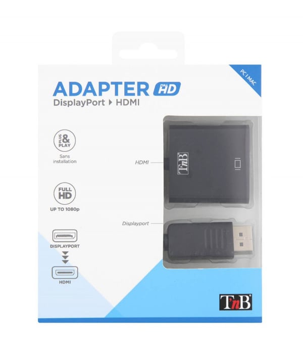 Miniatyrbillede 2 af 3: T'nB DPHDMI kabel kønsskifter DisplayPort HDMI1.3b Sort