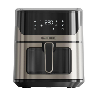 Black & Decker BXAF6500E Enkelt 6,5 L Enkeltstående 1600 W Lavfedt steger Sort, Grå