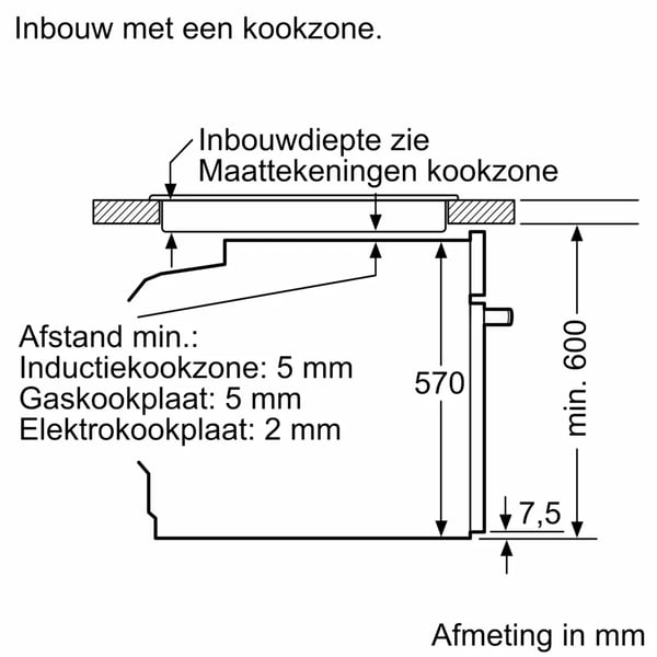 Miniatyrbillede 5 af 11: Bosch Serie 4 HQG572EB3 ovn 71 L Sort